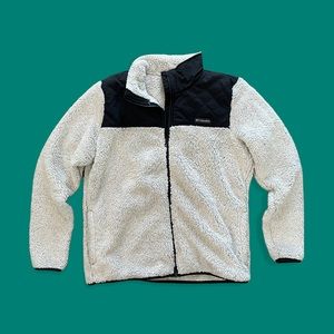 Columbia White Sherpa Zip Up